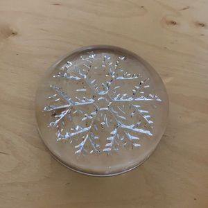 Brilliant Snowflake Glass Paperweight